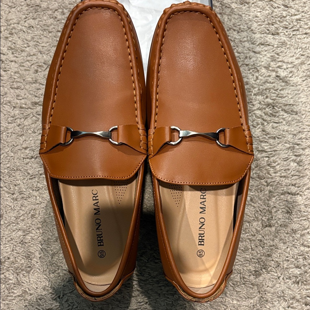 Men's Cognac Leather Bit Loafers